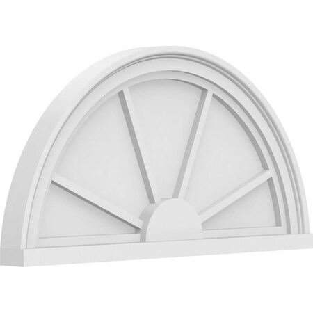 Ekena Millwork Half Round 4 Spoke Architectural Grade PVC Pediment, 26"W x 13"H x 2"P PEDPS026X130HRO04